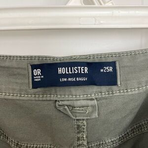 Sage/Forest Green Hollister Low Rise Baggy Wide Leg Cargo Pants